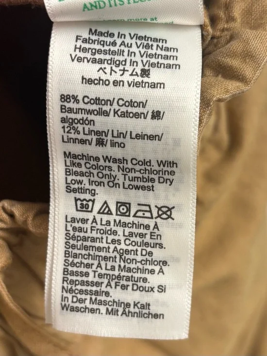 J.Crew NWT Linen Blend Wide Leg Crop Pants Tan Drawstring Elastic Waist M - Picture 9 of 15